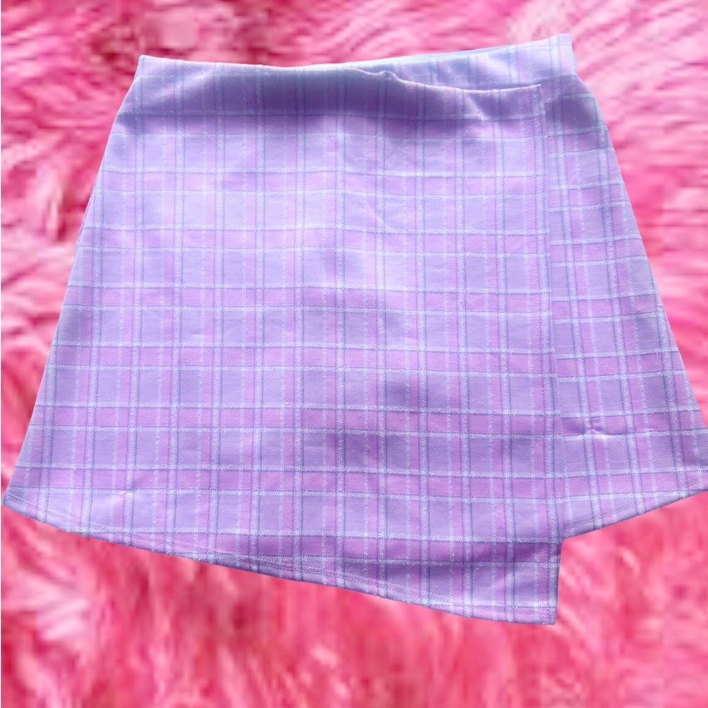Pink plaid skort